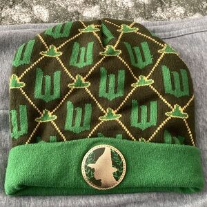 Green and Brown Patterned Beanie